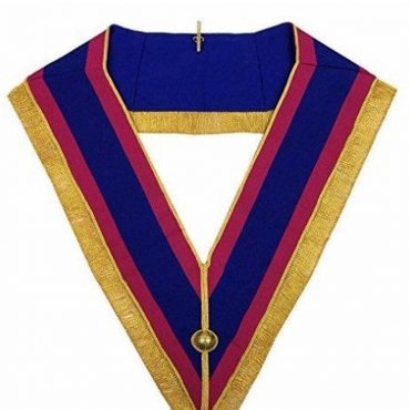 Provincial Mark Collar Pink & Blue with Gold Fringe