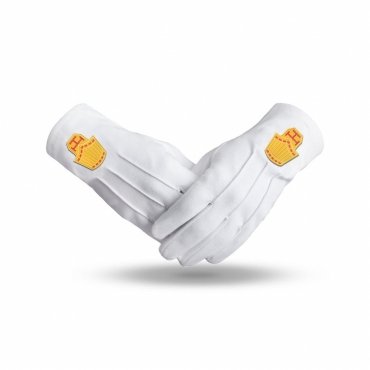 High Priest Royal Arch Chapter Gloves - White Pure Cotton