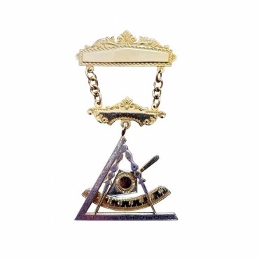 Past Illustrious Master Council Breast Jewel - Gold & Silver Square & Compass