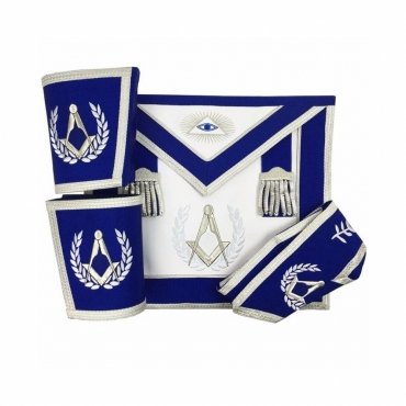 Master Mason Blue Lodge Regalia Set - Royal Blue & Silver