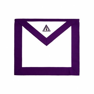 MEMBER COUNCIL APRON - WHITE & PURPLE GROSGRAIN