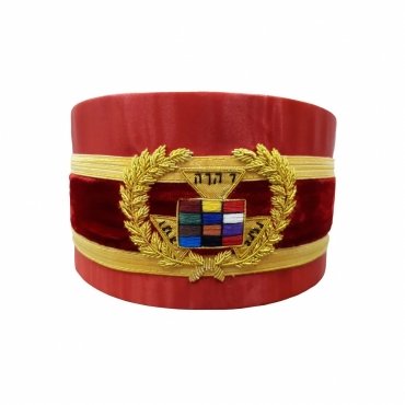 PAST GRAND HIGH PRIEST ROYAL ARCH CHAPTER CROWN CAP RED BULLION WITH GOLD BRAID AND CAP CORD