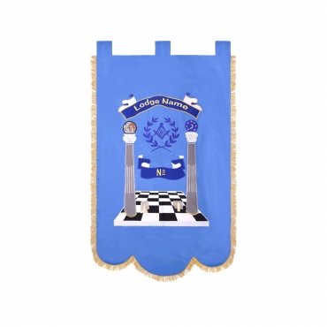 Master Mason Blue Lodge Banner - Blue Personalized Machine Embroidery
