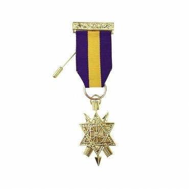 1st Degree Order of the Secret Monitor AMD Breast Jewel - Purple & Yellow