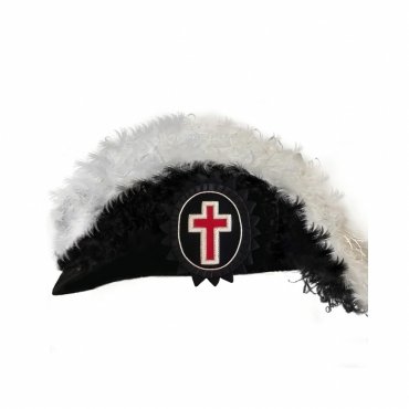 Sir Knight Knights Templar Commandery Chapeau Black Underlayer Plumes