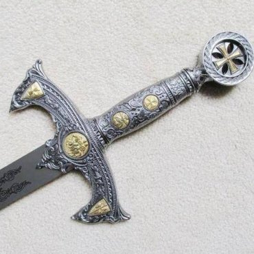 Knights Templar Commandery Sword - 12th Century Espada W Plaque 48