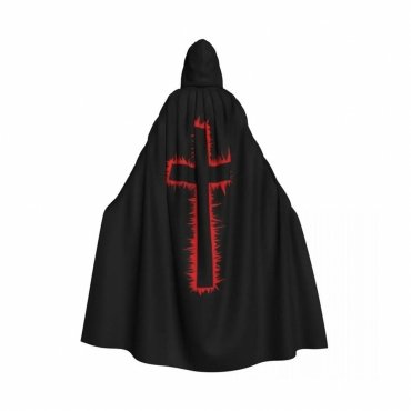 Knights Templar Commandery Mantle - Black Polyester With Res Cross