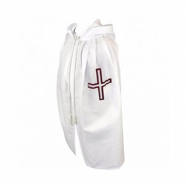 St. Thomas of Acon Mantle - Cotton & Wool Fabric with Maroon Cross