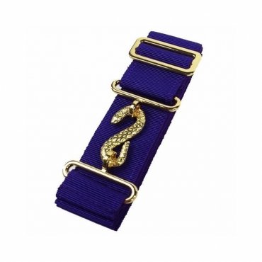 Masonic Apron Belt Extender - Purple Belt with Silver Gold Clasp