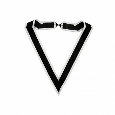 Officers Order of Malta Commandery Collarette Black & White Moire
