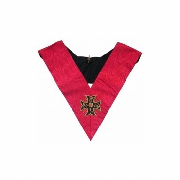 18th Degree Scottish Rite Collar - Pink Moire Inward-Patted Templar Cross