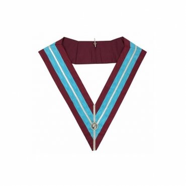 Past Master Mark Collar Sky Blue & Maroon Moire