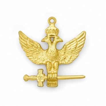 33rd Degree Rose Croix Scottish Rite Collarette Jewel - Wings Up Gold Plated