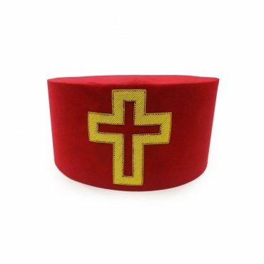 Sir Knight Knights Templar Commandery Crown Cap Red Passion Cross