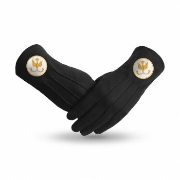 The Order Of The Golden Circle PHA Gloves - Black Cotton With Gold Emblem