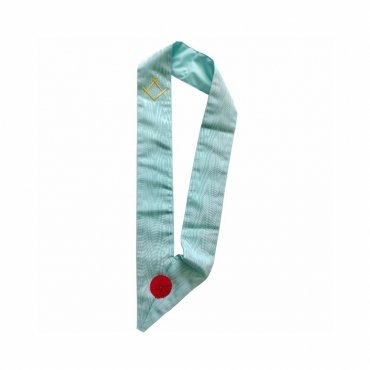 Master Mason French Sash - Sky Blue with Rosette