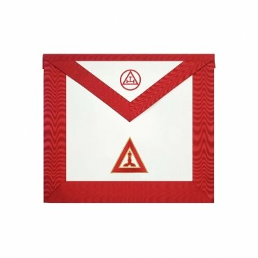 KING ROYAL ARCH CHAPTER OFFICER APRON RED MACHINE EMBROIDERY