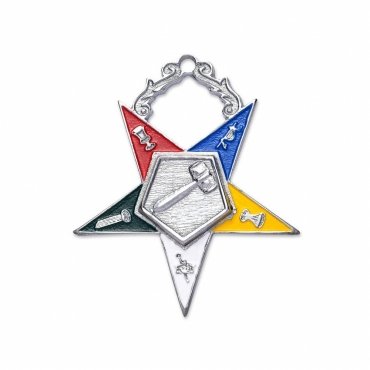 OES Collar Jewel - Silver With Matron Gavel