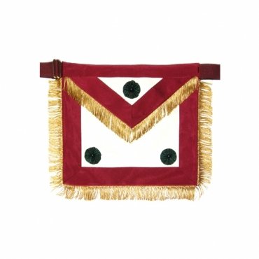 PAST EXCELLENT CHIEF KNIGHT MASONS APRON - MAROON MOIRE