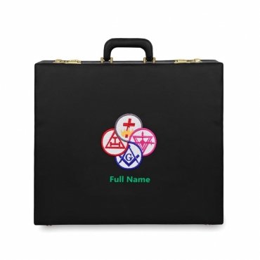 York Rite Apron Case - Hand Embroidery Personalization Various Sizes & Materials