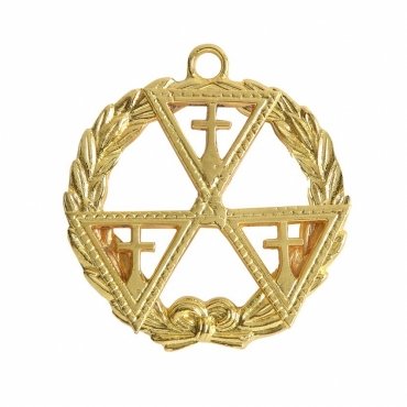 Grand Prelate Knights Templar Commandery Officer Collar Jewel - Gold Plated