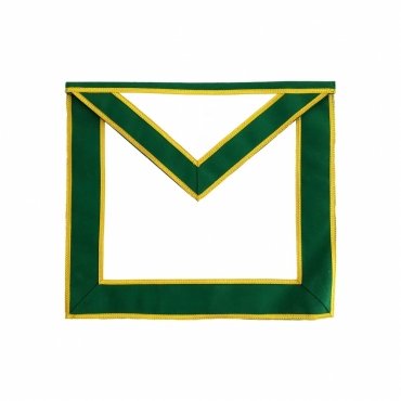 PAST SOVEREIGN MASTER ALLIED MASONIC DEGREES APRON - GREEN VELVET HAND EMBROIDERY