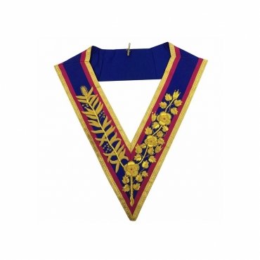 Grand Officers Mark Collar Pink & Blue with Gold Bullion