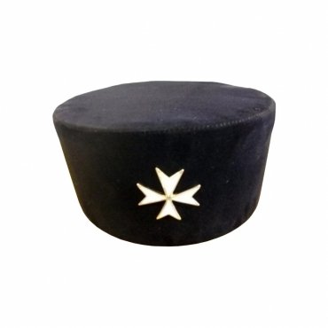 Order of Malta Commandery Crown Cap Black with Silver Badge