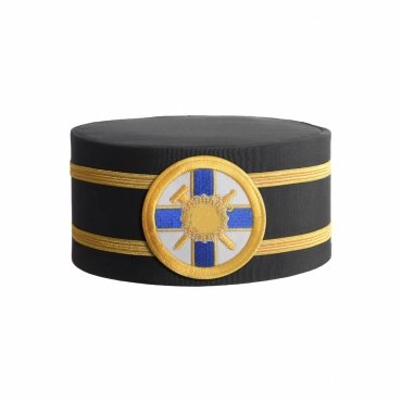 Eminent Prior Knights of the York Cross of Honour Crown Cap Round Patch With Two Gold Braids