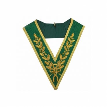 Grand Council Allied Masonic Degrees Collar Green Moire with Gold Bullion