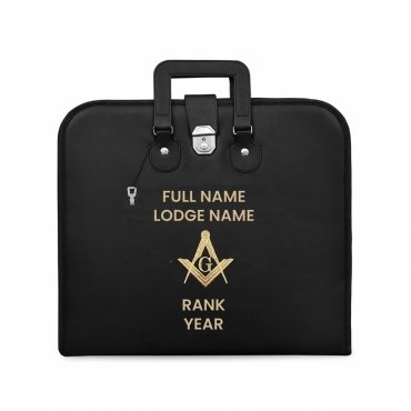 Master Mason Blue Lodge Apron Case - Soft Imitation Leather With Silver Metal Lock