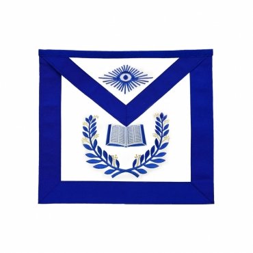 CHAPLAIN BLUE LODGE OFFICER APRON ROYAL BLUE WREATH EMBROIDERY