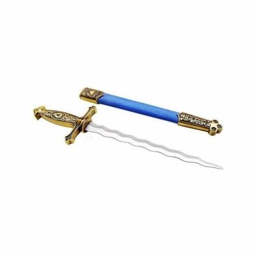 Fellowcraft Blue Lodge Dagger - Square Compass Sword Knife Snake Flaming Blade Blue 13.6