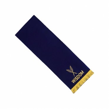Secretary Blue Lodge Officer Pedestal Cover - Dark Blue With Gold Bullion & Fringe