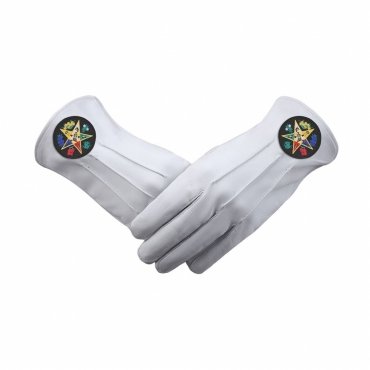 OES Gloves - Black Patch With Colorful Star & Flowers