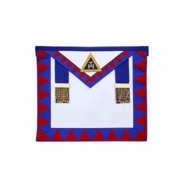PROVINCIAL ENGLISH ROYAL ARCH APRON - RED & BLUE