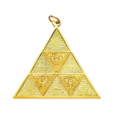 6th Degree Intimate Secretary Scottish Rite Officer Collar Jewel - Gold Plated