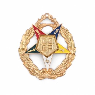 District Deputy Grand Patron OES Officer Collar Jewel - Gold Plated