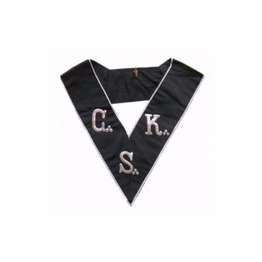30th Degree Scottish Rite Collar Black Moire with Rosette