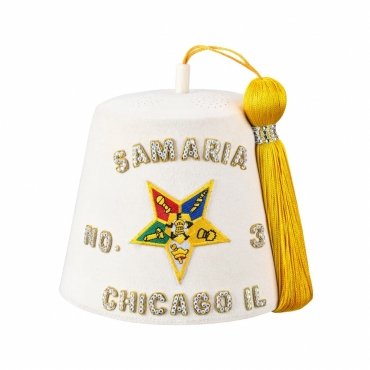 OES Fez Hat Pure White With Tassel (Various Colors)