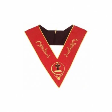 18th Degree Scottish Rite Collar Red Moire Latin Cross