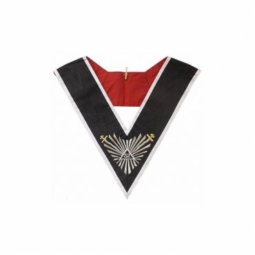 32nd Degree Scottish Rite Collar Black Moire Ribbon with White Borders