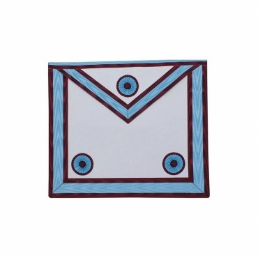 MASTER MASON MARK ENGLISH REGULATION APRON SKY BLUE & MAROON