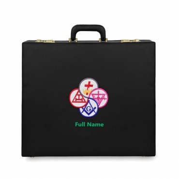 York Rite Apron Case - Hand Embroidery Personalization Various Sizes & Materials
