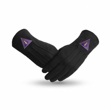 Royal & Select Masters English Regulation Gloves - Black Cotton With Purple Patch