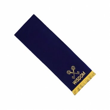 Treasurer Blue Lodge Officer Pedestal Cover - Dark Blue With Gold Bullion & Fringe