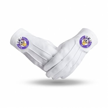 Elks of the World Gloves - Elk Head Clock White Cotton