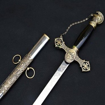 Knights Templar Commandery Sword - Brass Gold 38