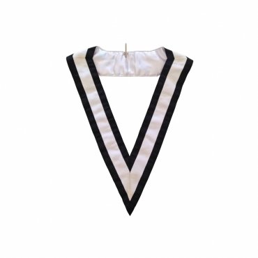 4th Degree Scottish Rite Collar - White & Black Satin Grosgrain