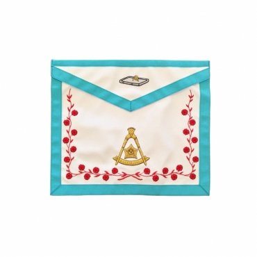 14TH DEGREE SCOTTISH RITE APRON - WHITE & SKY BLUE BORDERS
